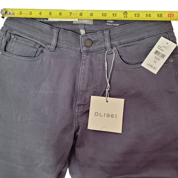 DL1961 Men's Avery Modern Straight Mid Rise Jeans Coalmine Gray Size 31x34 - Picture 9 of 10